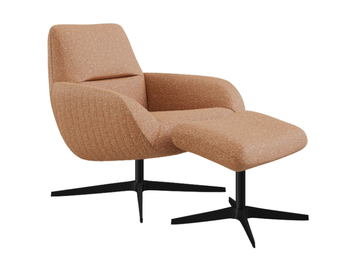 FINLEY - Fabric armchair with footstool by DÔME DECO - view 2